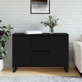 Black engineered wood sideboard 104x35x70 cm by vidaXL, Sideboards - Ref: Foro24-827213, Price: 107,99 €, Discount: %