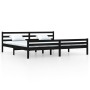 Estructura de cama de madera maciza negro 200x200 cm de vidaXL, Camas y somieres - Ref: Foro24-814843, Precio: 140,99 €, Desc...