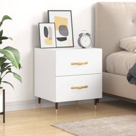 White engineered wood bedside table 40x35x47.5 cm by vidaXL, Nightstands - Ref: Foro24-827260, Price: 52,86 €, Discount: %