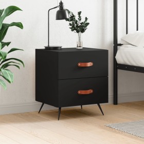 Engineered wood black bedside table 40x35x47.5 cm by vidaXL, Nightstands - Ref: Foro24-827246, Price: 58,78 €, Discount: %