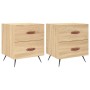 Nightstand 2 pcs engineered wood Sonoma oak 40x35x47.5 cm by vidaXL, Nightstands - Ref: Foro24-827251, Price: 77,43 €, Discou...