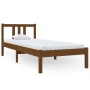 Estructura de cama madera maciza marrón miel 75x190 cm de vidaXL, Camas y somieres - Ref: Foro24-814847, Precio: 97,36 €, Des...