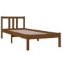 Estructura de cama madera maciza marrón miel 75x190 cm de vidaXL, Camas y somieres - Ref: Foro24-814847, Precio: 97,36 €, Des...