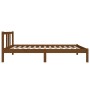 Estructura de cama madera maciza marrón miel 75x190 cm de vidaXL, Camas y somieres - Ref: Foro24-814847, Precio: 97,36 €, Des...