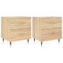 Bedside table 2 units engineered wood Sonoma oak 40x35x47.5 cm by vidaXL, Nightstands - Ref: Foro24-827267, Price: 78,37 €, D...