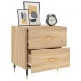 Bedside table 2 units engineered wood Sonoma oak 40x35x47.5 cm by vidaXL, Nightstands - Ref: Foro24-827267, Price: 78,37 €, D...