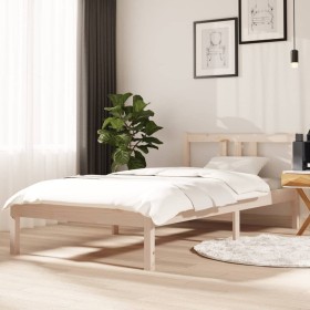 Estructura de cama madera maciza 90x190 cm de vidaXL, Camas y somieres - Ref: Foro24-814849, Precio: 80,99 €, Descuento: %