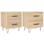 Bedside table 2 units engineered wood Sonoma oak 40x35x47.5 cm by vidaXL, Nightstands - Ref: Foro24-827299, Price: 76,07 €, D...