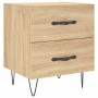 Bedside table 2 units engineered wood Sonoma oak 40x35x47.5 cm by vidaXL, Nightstands - Ref: Foro24-827299, Price: 76,07 €, D...