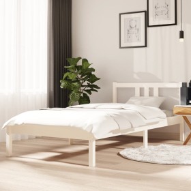 Estructura de cama madera maciza blanco 90x190 cm de vidaXL, Camas y somieres - Ref: Foro24-814850, Precio: 93,99 €, Descuent...