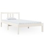 White solid wood bed frame 90x190 cm by vidaXL, Beds and slatted bases - Ref: Foro24-814850, Price: 93,45 €, Discount: %