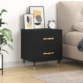 Black engineered wood nightstand 40x35x47.5 cm by vidaXL, Nightstands - Ref: Foro24-827262, Price: 51,99 €, Discount: %