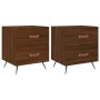 Bedside table 2 units engineered wood brown oak 40x35x47.5 cm by vidaXL, Nightstands - Ref: Foro24-827259, Price: 57,40 €, Di...