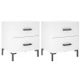 Nightstands 2 pcs engineered wood white 40x35x47.5 cm by vidaXL, Nightstands - Ref: Foro24-827309, Price: 93,21 €, Discount: %