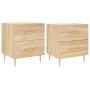 Mesita noche 2 uds madera ingeniería roble Sonoma 40x35x47,5 cm de vidaXL, Mesitas de noche - Ref: Foro24-827283, Precio: 97,...