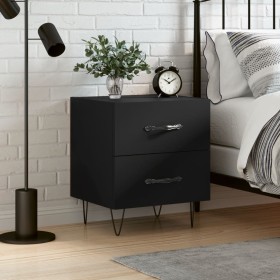 Black engineered wood nightstand 40x35x47.5 cm by vidaXL, Nightstands - Ref: Foro24-827294, Price: 53,98 €, Discount: %