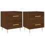 Nightstand 2 pcs oak brown engineered wood 40x35x47.5 cm by vidaXL, Nightstands - Ref: Foro24-827291, Price: 81,81 €, Discoun...