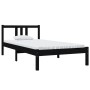 Black solid wood single bed frame 90x190 cm by vidaXL, Beds and slatted bases - Ref: Foro24-814853, Price: 93,81 €, Discount: %