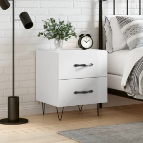 Glossy white engineered wood bedside table 40x35x47.5cm by vidaXL, Nightstands - Ref: Foro24-827296, Price: 47,99 €, Discount: %