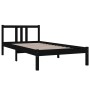 Black solid wood single bed frame 90x190 cm by vidaXL, Beds and slatted bases - Ref: Foro24-814853, Price: 93,81 €, Discount: %