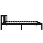 Black solid wood single bed frame 90x190 cm by vidaXL, Beds and slatted bases - Ref: Foro24-814853, Price: 93,81 €, Discount: %