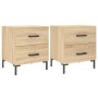 Mesita noche 2 uds madera ingeniería roble Sonoma 40x35x47,5 cm de vidaXL, Mesitas de noche - Ref: Foro24-827315, Precio: 103...