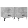 Bedside table 2 units in gray concrete engineered wood 40x35x47.5cm by vidaXL, Nightstands - Ref: Foro24-827317, Price: 86,31...