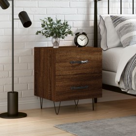 Brown oak engineered wood bedside table 40x35x47.5 cm by vidaXL, Nightstands - Ref: Foro24-827306, Price: 57,93 €, Discount: %