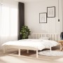 Small double bed frame white solid wood 120x190cm by vidaXL, Beds and slatted bases - Ref: Foro24-814855, Price: 99,41 €, Dis...