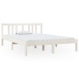 Estructura de cama doble pequeña madera maciza blanca 120x190cm de vidaXL, Camas y somieres - Ref: Foro24-814855, Precio: 99,...