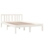 Estructura de cama doble pequeña madera maciza blanca 120x190cm de vidaXL, Camas y somieres - Ref: Foro24-814855, Precio: 99,...