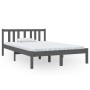 Estructura de cama doble pequeña madera maciza gris 120x190 cm de vidaXL, Camas y somieres - Ref: Foro24-814856, Precio: 123,...