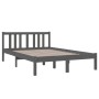 Estructura de cama doble pequeña madera maciza gris 120x190 cm de vidaXL, Camas y somieres - Ref: Foro24-814856, Precio: 123,...