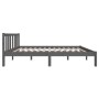 Estructura de cama doble pequeña madera maciza gris 120x190 cm de vidaXL, Camas y somieres - Ref: Foro24-814856, Precio: 123,...