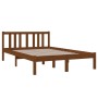 Estructura de cama doble madera maciza marrón miel 120x190 cm de vidaXL, Camas y somieres - Ref: Foro24-814857, Precio: 105,9...