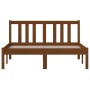 Honey brown solid wood double bed frame 120x190 cm by vidaXL, Beds and slatted bases - Ref: Foro24-814857, Price: 105,17 €, D...