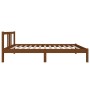 Estructura de cama doble madera maciza marrón miel 120x190 cm de vidaXL, Camas y somieres - Ref: Foro24-814857, Precio: 105,9...