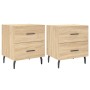 Mesita noche 2 uds madera ingeniería roble Sonoma 40x35x47,5 cm de vidaXL, Mesitas de noche - Ref: Foro24-827347, Precio: 88,...