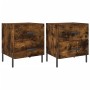 Mesita noche 2 uds madera ingeniería roble ahumado 40x35x47,5cm de vidaXL, Mesitas de noche - Ref: Foro24-827335, Precio: 76,...