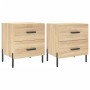 Mesita noche 2 uds madera ingeniería roble Sonoma 40x35x47,5 cm de vidaXL, Mesitas de noche - Ref: Foro24-827331, Precio: 92,...