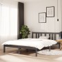 Double gray solid wood bed frame 135x190 cm by vidaXL, Beds and slatted bases - Ref: Foro24-814861, Price: 129,58 €, Discount: %