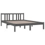 Double gray solid wood bed frame 135x190 cm by vidaXL, Beds and slatted bases - Ref: Foro24-814861, Price: 129,99 €, Discount: %