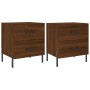 Mesita noche 2 uds madera ingeniería marrón roble 40x35x47,5 cm de vidaXL, Mesitas de noche - Ref: Foro24-827339, Precio: 96,...