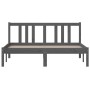 Double gray solid wood bed frame 135x190 cm by vidaXL, Beds and slatted bases - Ref: Foro24-814861, Price: 129,99 €, Discount: %