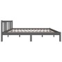 Double gray solid wood bed frame 135x190 cm by vidaXL, Beds and slatted bases - Ref: Foro24-814861, Price: 129,99 €, Discount: %