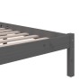 Double gray solid wood bed frame 135x190 cm by vidaXL, Beds and slatted bases - Ref: Foro24-814861, Price: 129,99 €, Discount: %