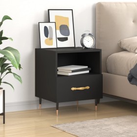 Black engineered wood nightstand 40x35x47.5 cm by vidaXL, Nightstands - Ref: Foro24-827390, Price: 30,99 €, Discount: %