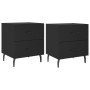 Bedside tables 2 units engineered wood black 40x35x47.5 cm by vidaXL, Nightstands - Ref: Foro24-827343, Price: 89,67 €, Disco...