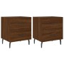 Bedside table 2 units engineered wood brown oak 40x35x47.5 cm by vidaXL, Nightstands - Ref: Foro24-827355, Price: 73,29 €, Di...