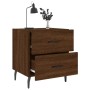 Bedside table 2 units engineered wood brown oak 40x35x47.5 cm by vidaXL, Nightstands - Ref: Foro24-827355, Price: 73,29 €, Di...